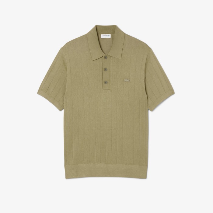 Εικόνα της Ανδρική Fluid Ribbed Πλεκτή Polo Μπλούζα