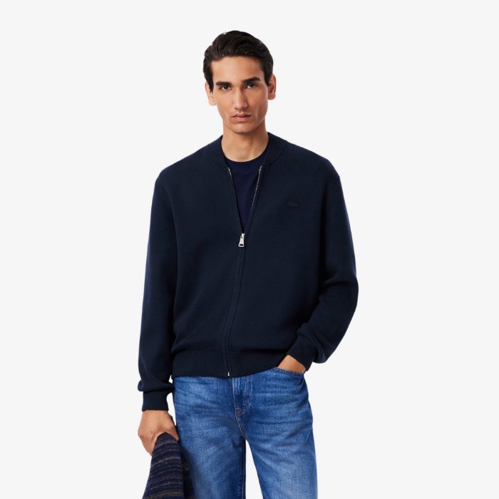 Εικόνα της Ανδρικό Cotton and Wool Knit Bomber Jacket