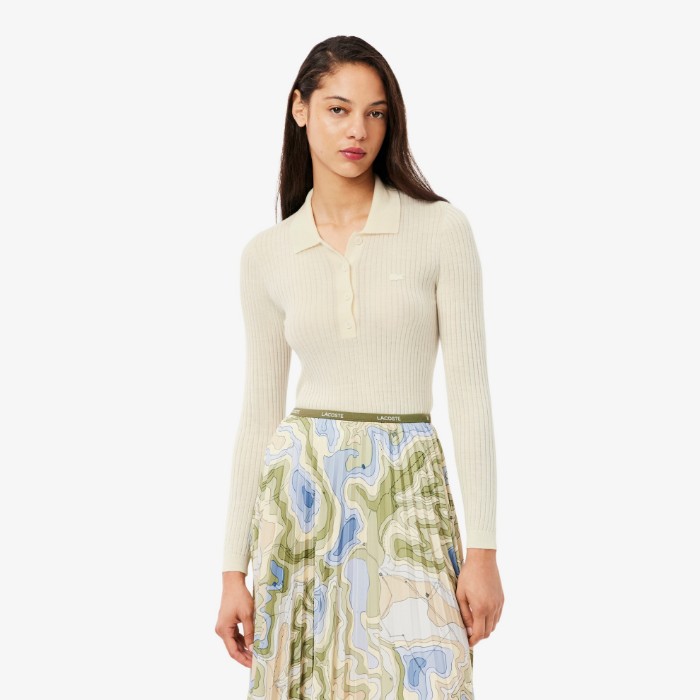 Εικόνα της Γυναικείο Μάλλινο Polo Collar Πουλόβερ 