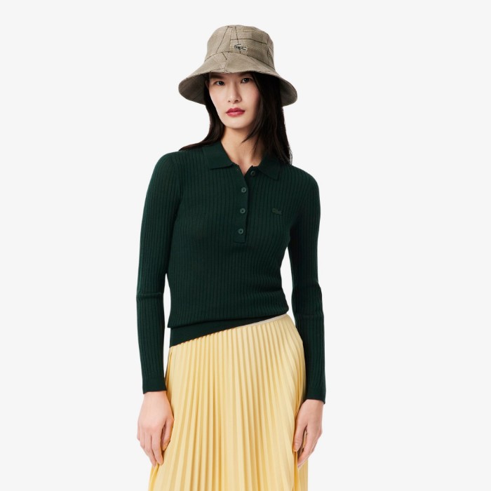 Εικόνα της Γυναικείο Μάλλινο Polo Collar Πουλόβερ 