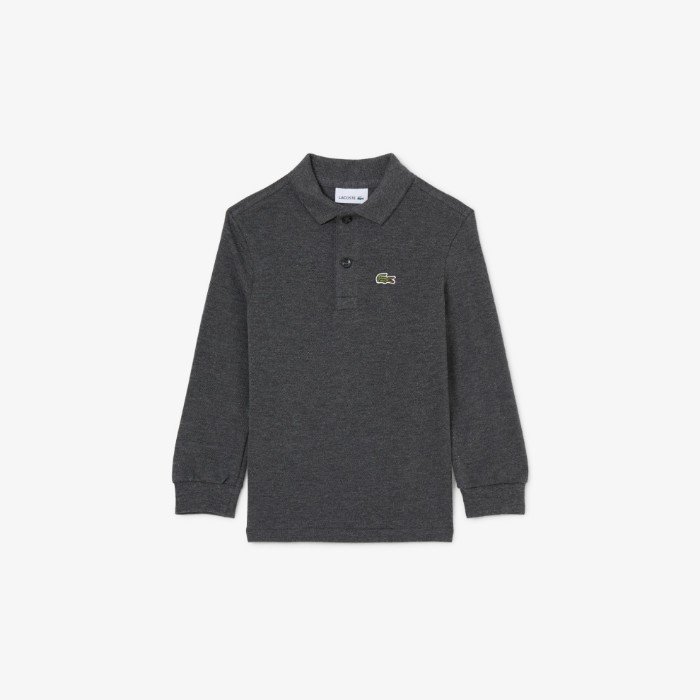 Εικόνα της Παιδική Μακρυμάνικη Petit Piqué Polo Μπλούζα 