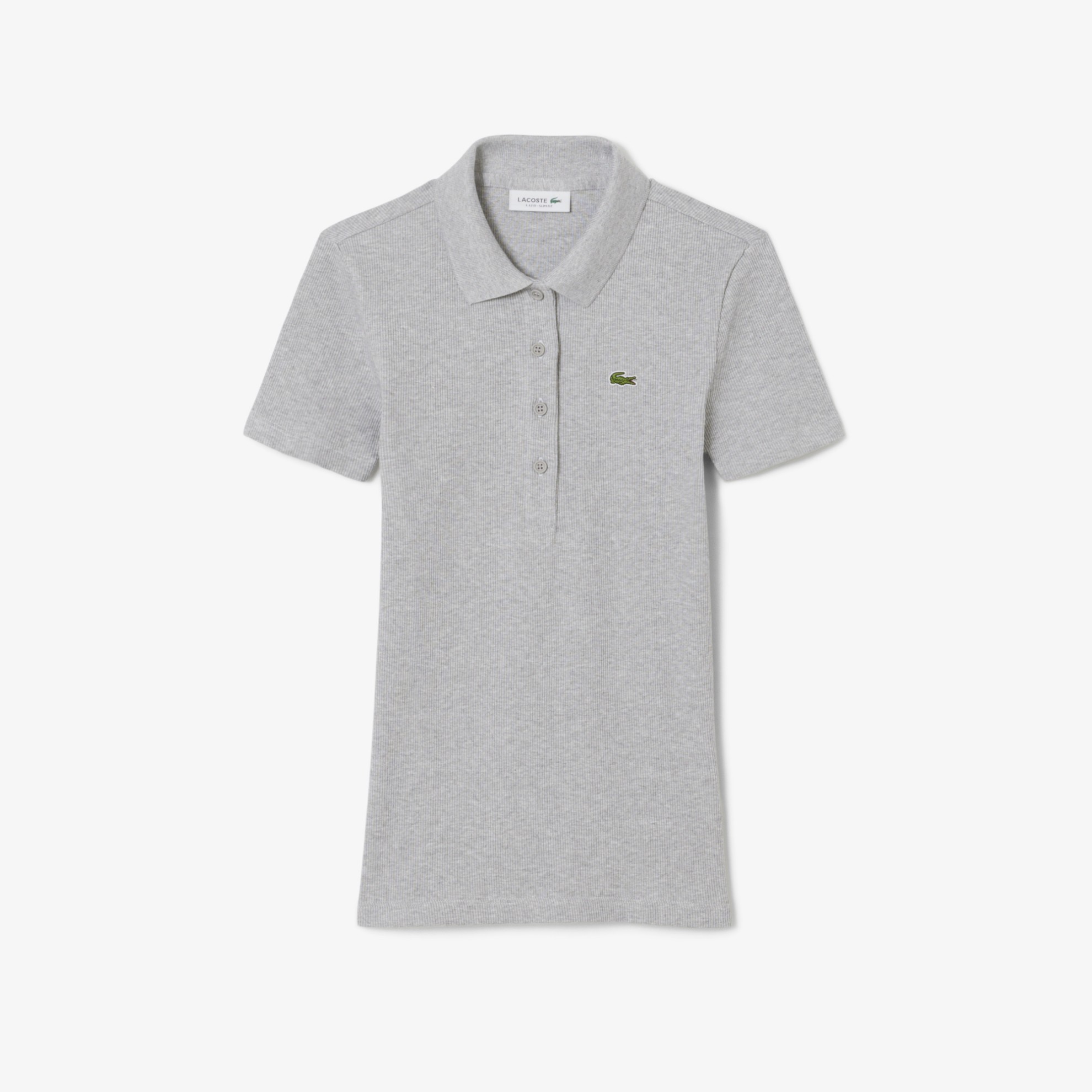Εικόνα της Γυναικεία L.12.D Ribbed Cotton Polo Μπλούζα Slim Fit 