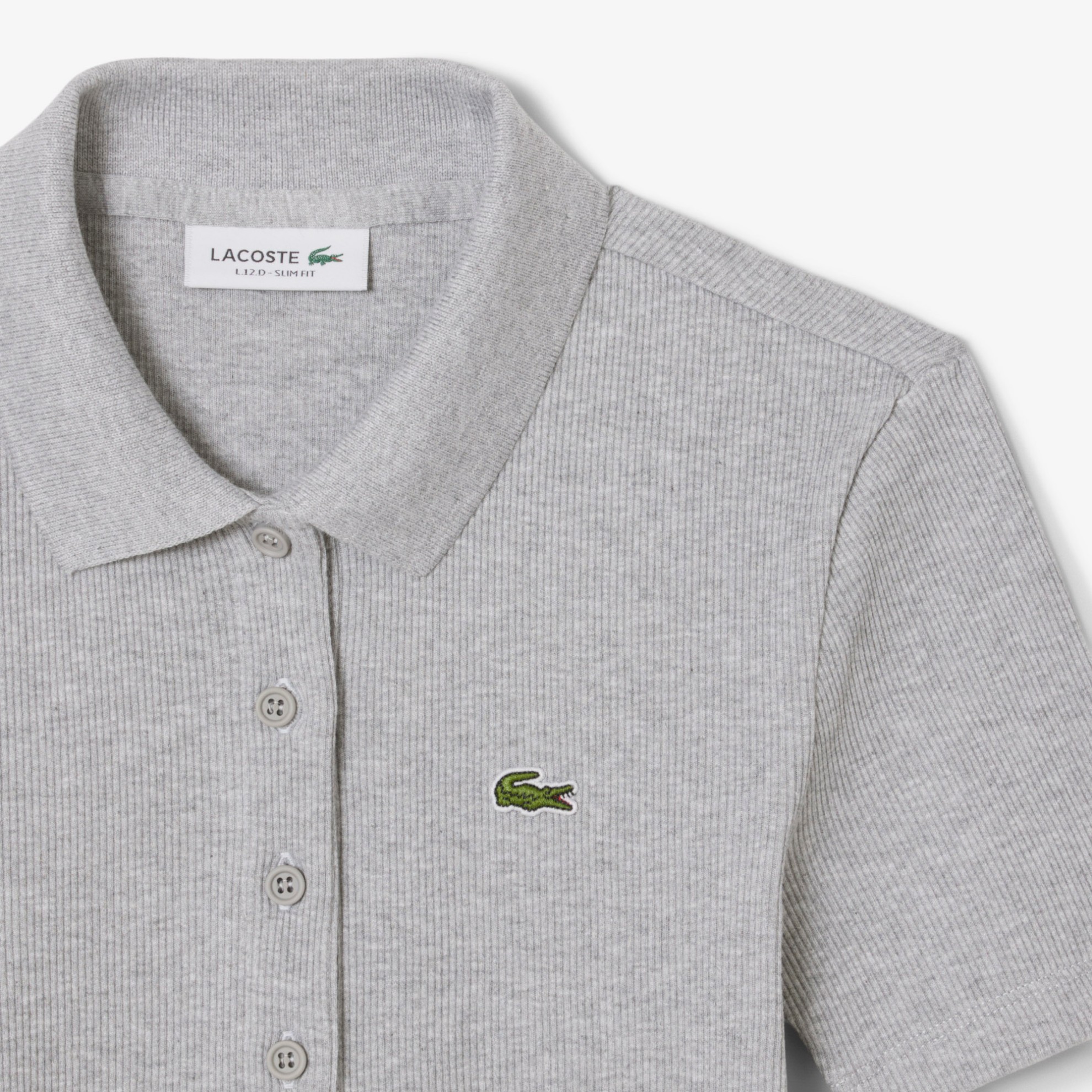 Εικόνα της Γυναικεία L.12.D Ribbed Cotton Polo Μπλούζα Slim Fit 