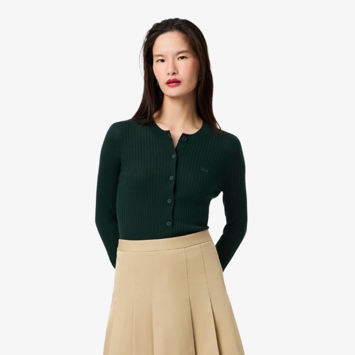 Εικόνα της Γυναικείο Rib Knit Merino Wool Cardigan