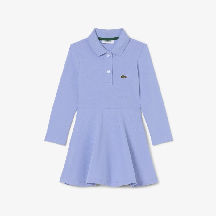 Εικόνα της Παιδικό Μακρυμάνικο Stretch Piqué Polo Φόρεμα 