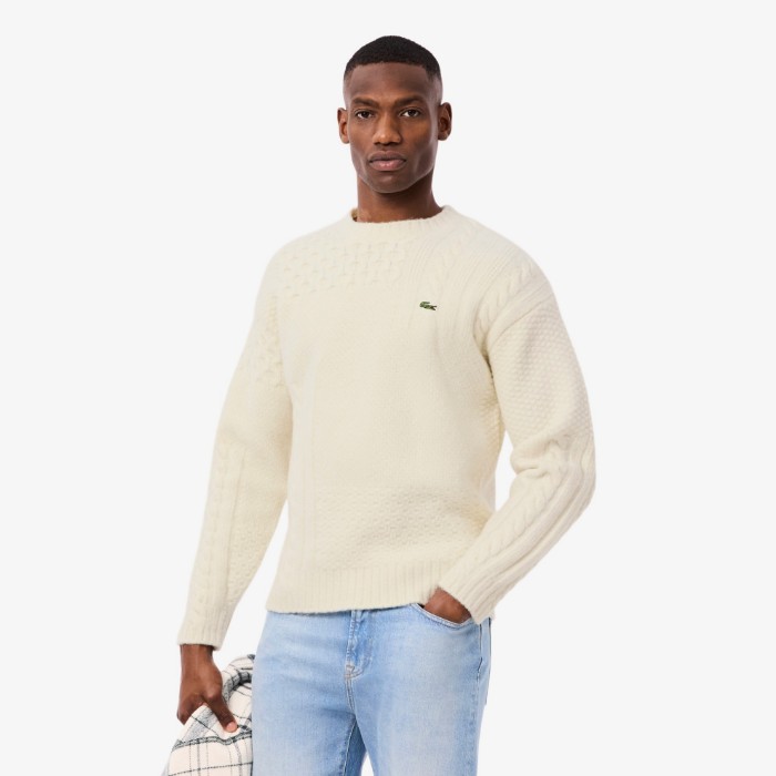 Εικόνα της  Ανδρικό Patchwork Effect Μάλλινο Πουλόβερ Relaxed Fit