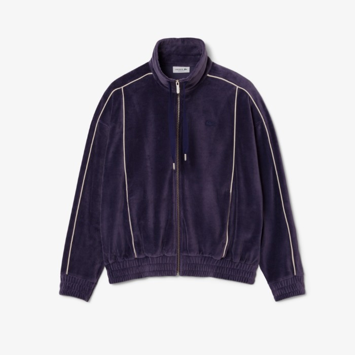 Εικόνα της Γυναικείο Oversized Zipped Velour Ζακέτα Φούτερ 