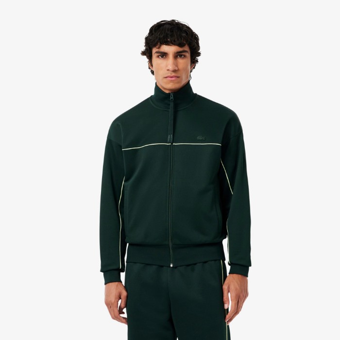 Εικόνα της Ανδρικό Satin Effect Zipped Fleece Φούτερ 