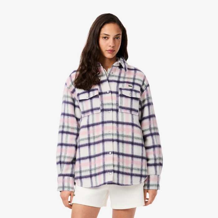 Εικόνα της Γυναικείο Oversized Quilted Μάλλινο Overshirt