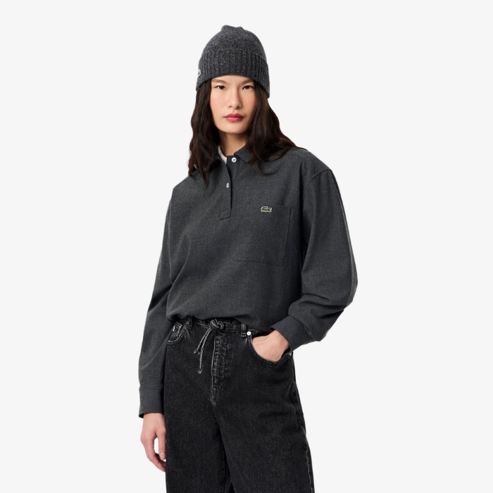 Εικόνα της Γυναικείο Oversized Polo Style Flannel Πουκάμισο