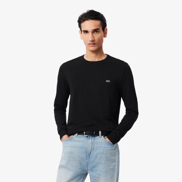 Εικόνα της Ανδρικό Μακρυμάνικο Pima Cotton T-shirt με Λαιμόκοψη