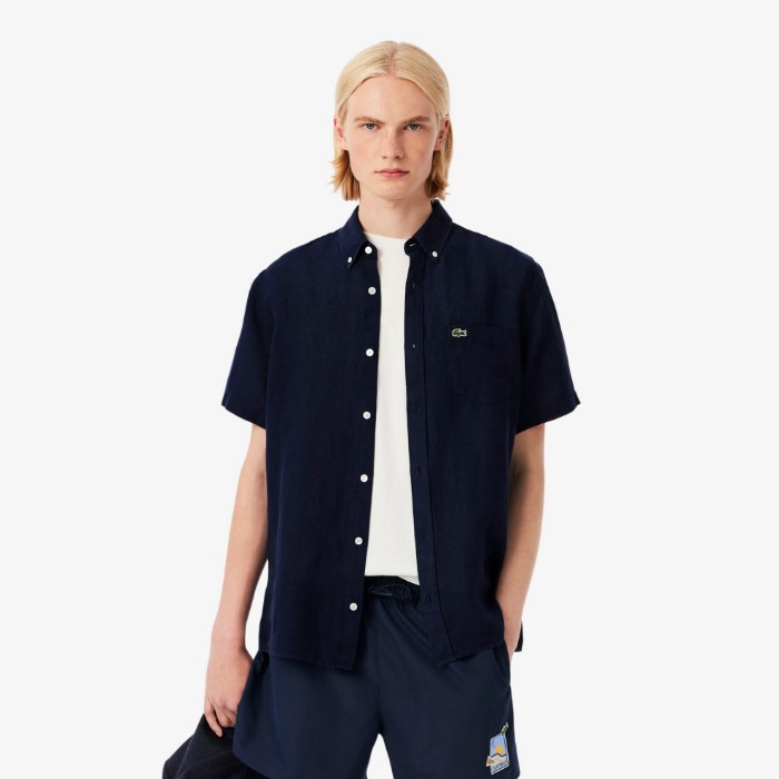 Εικόνα της Ανδρικό Κοντομάνικο Λινό Πουκάμισο