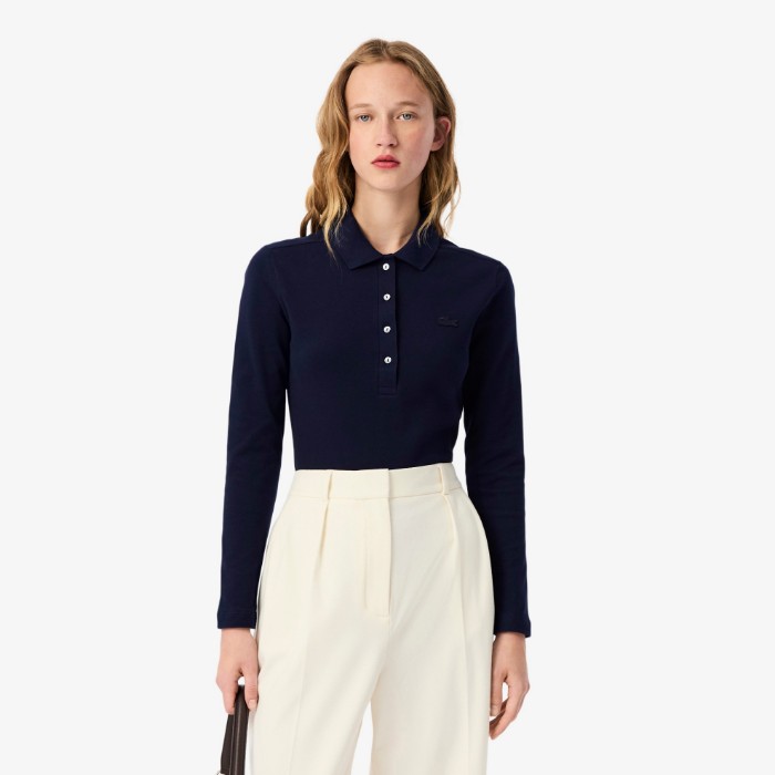 Εικόνα της Γυναικεία Stretch Piqué Lacoste Polo Μπλούζα Slim fit 