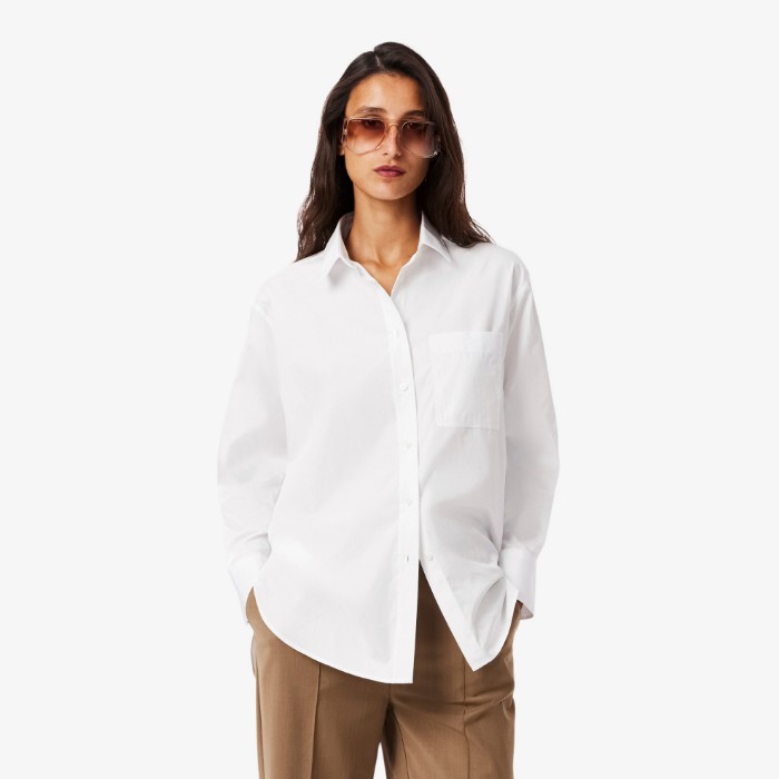 Εικόνα της Γυναικείο Oversized Cotton Poplin Πουκάμισο