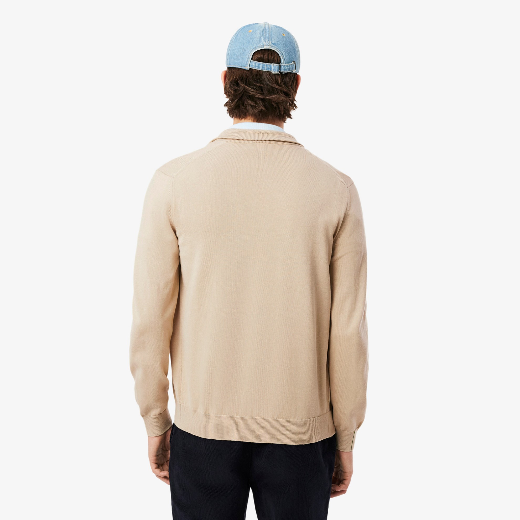 Εικόνα της Ανδρική Stand-up Collar Βαμβακερή Ζακέτα με Φερμουάρ