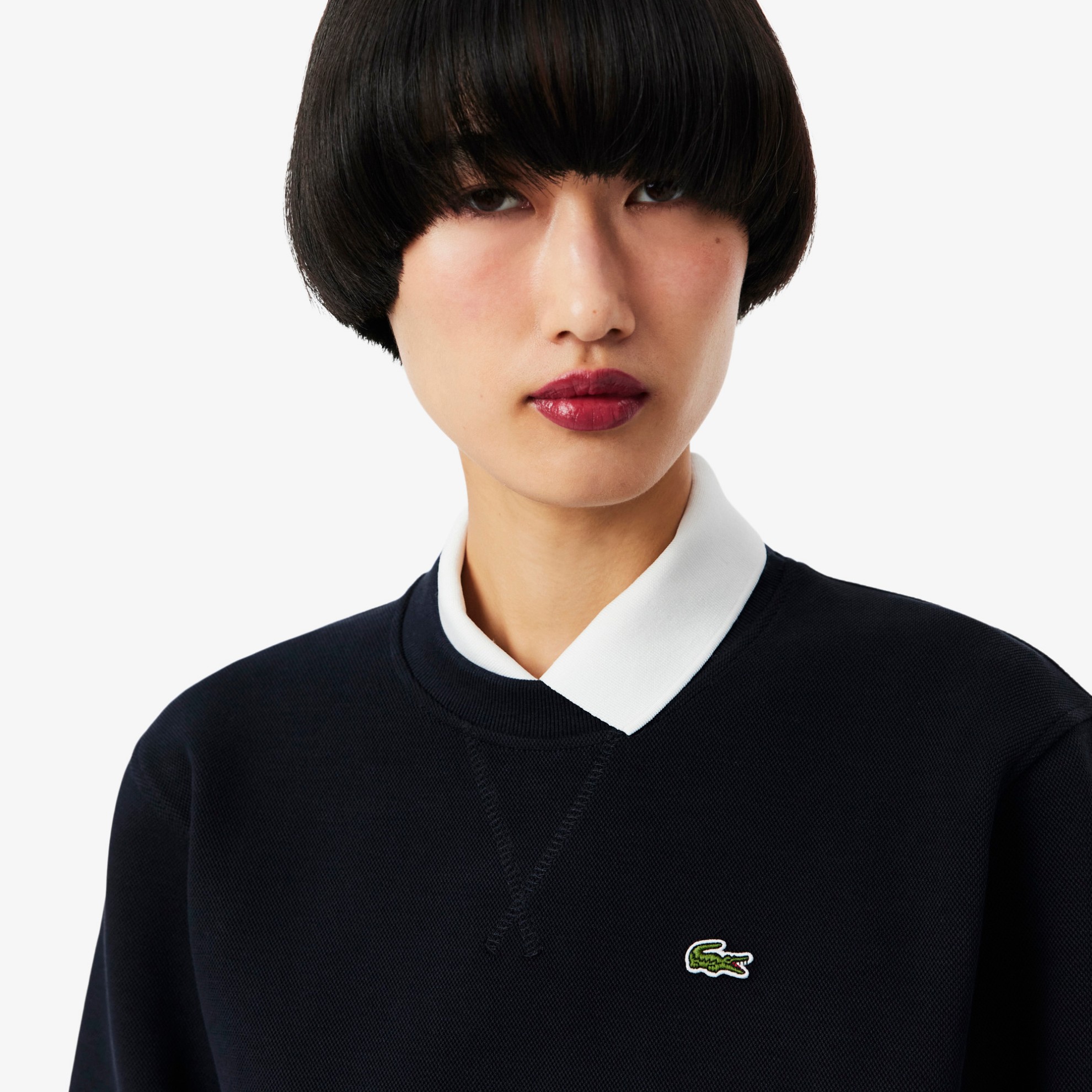 Εικόνα της Γυναικείο Piqué Crew Neck Φούτερ Relaxed Fit 