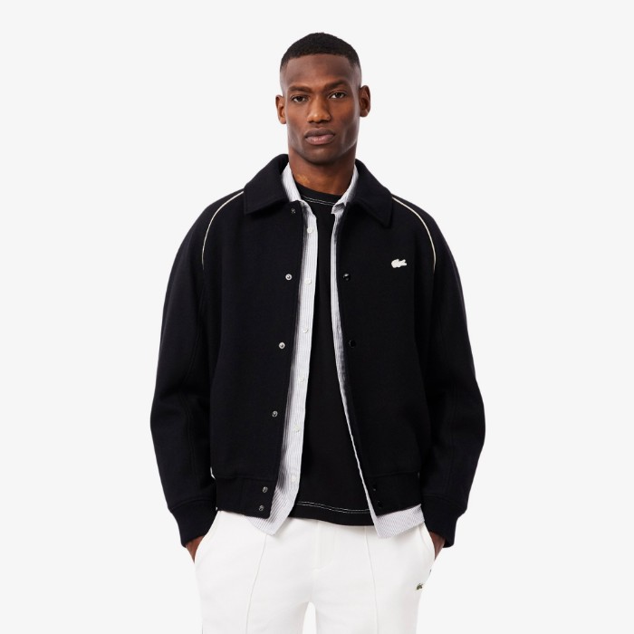 Εικόνα της Ανδρικό Badge Accent Μάλλινο Varsity Jacket