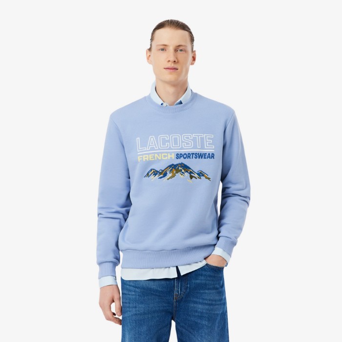 Εικόνα της Ανδρικό Embroidered Motif Fleece Φούτερ 