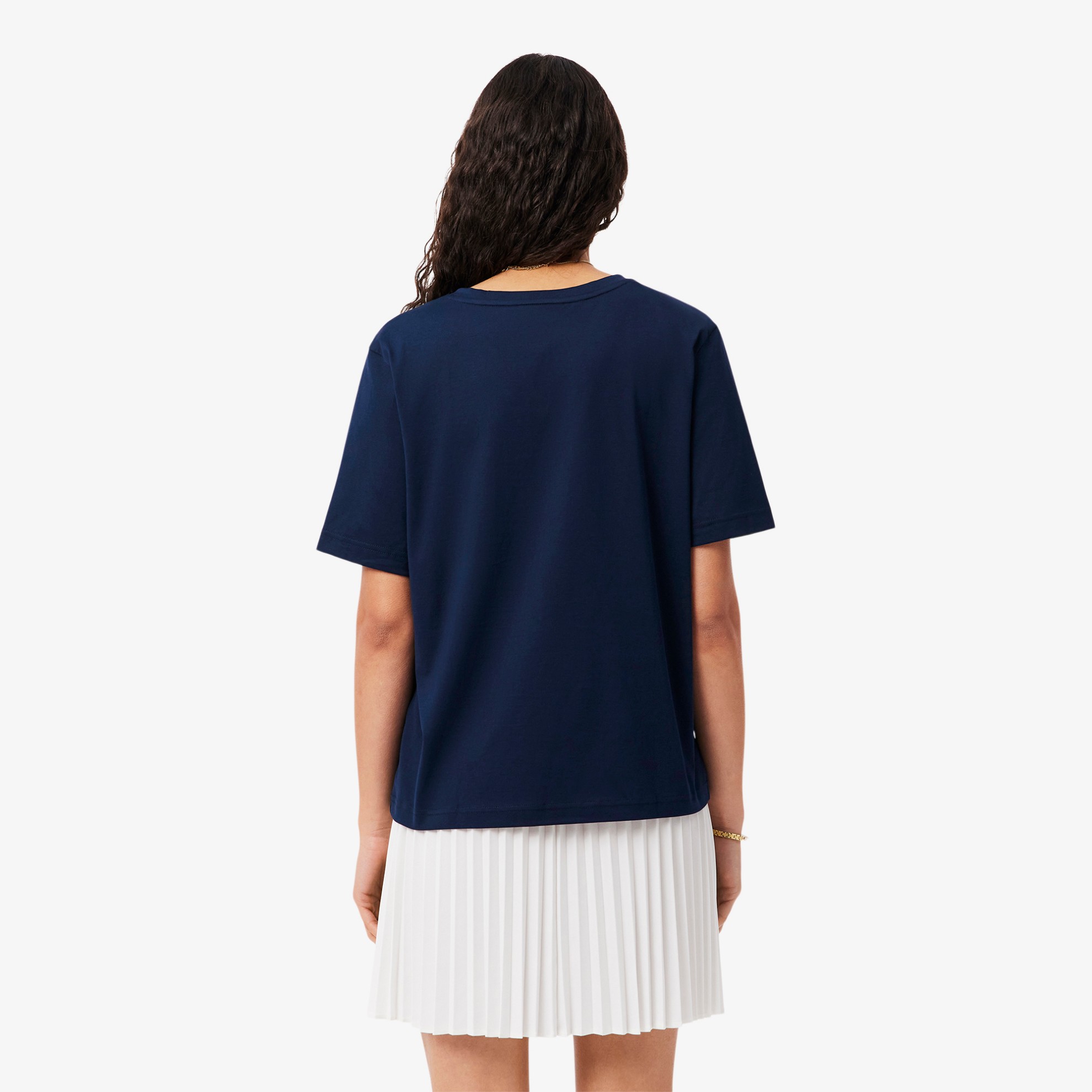 Εικόνα της Γυναικείο Soft Cotton Jersey V Neck T-shirt Relaxed Fit 