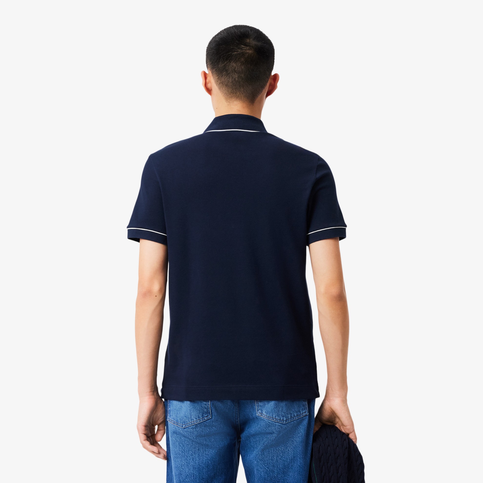 Εικόνα της Smart Paris Stretch Cotton Contrast Trim Polo Μπλούζα