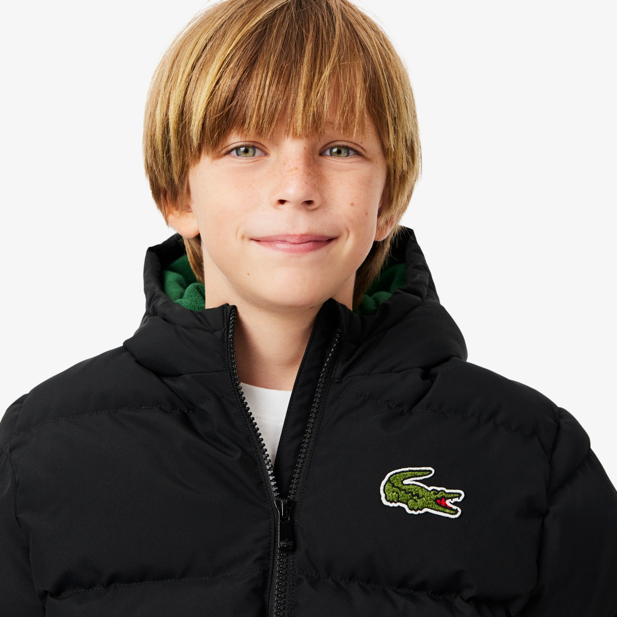 Εικόνα της Παιδικό Embroidered Crocodile Hooded Puffed Jacket