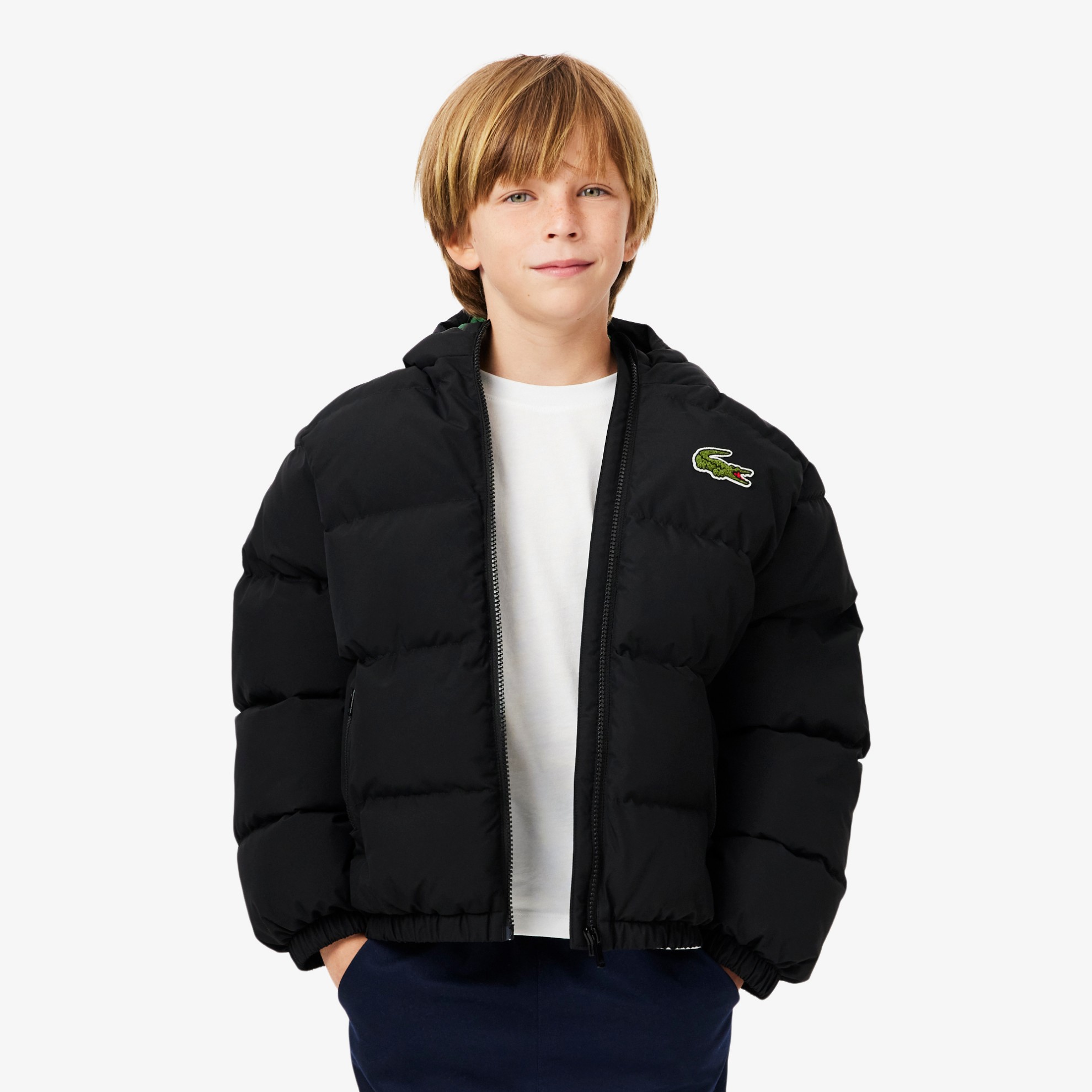 Εικόνα της Παιδικό Embroidered Crocodile Hooded Puffed Jacket