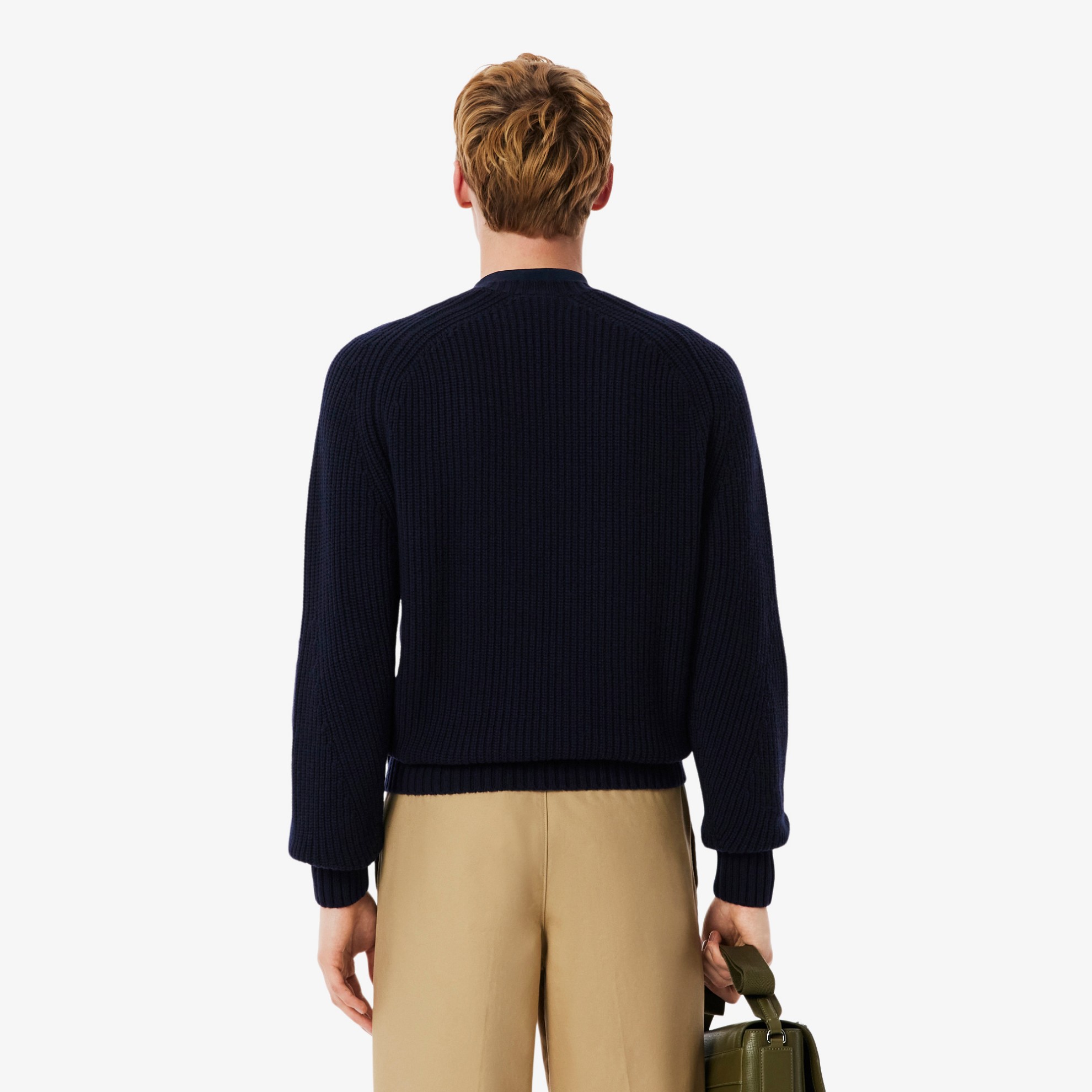 Εικόνα της Ανδρικό Thick Wool Crew Neck Πουλόβερ 