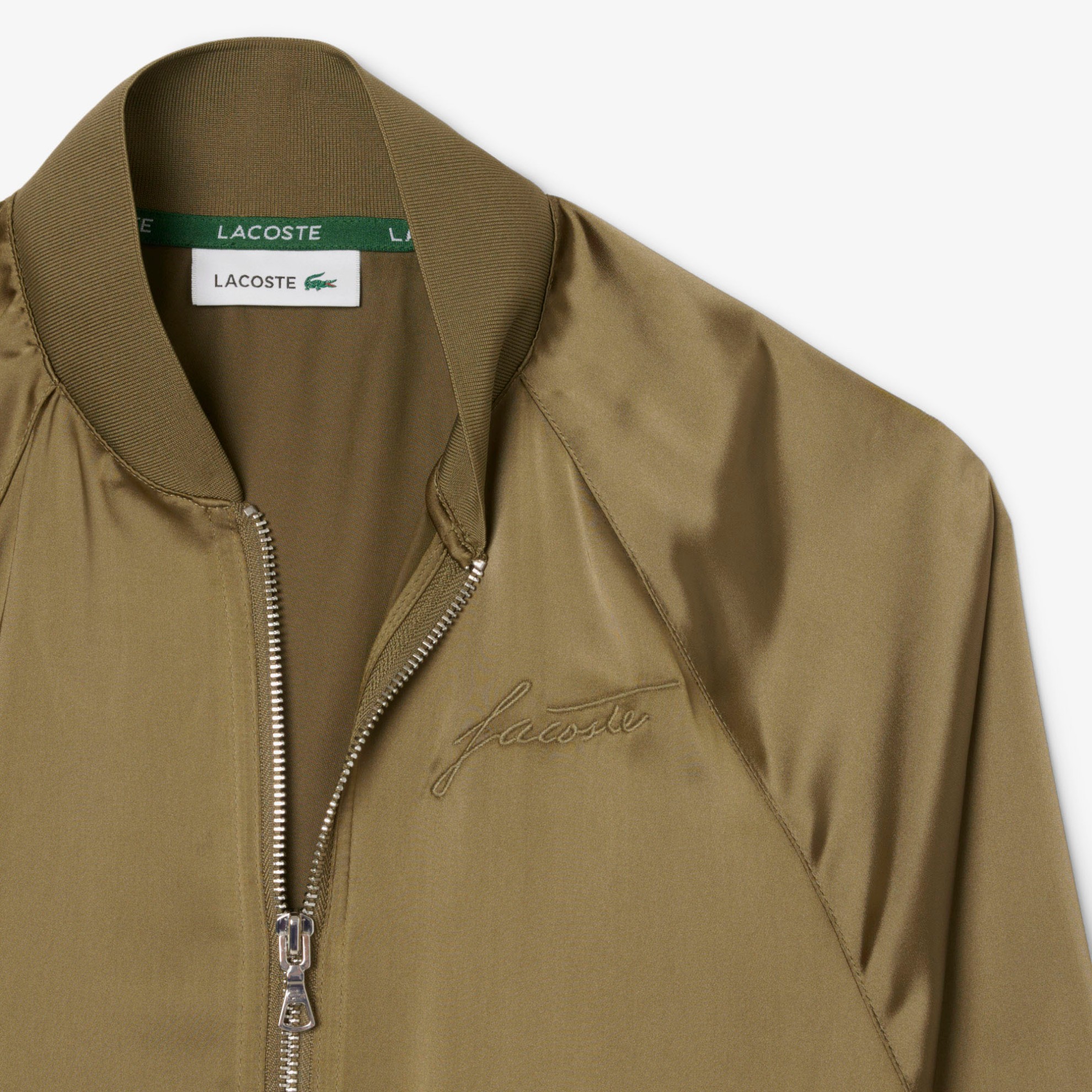 Εικόνα της Γυναικείο Oversized Embroidered Signature Σατέν Bomber Jacket