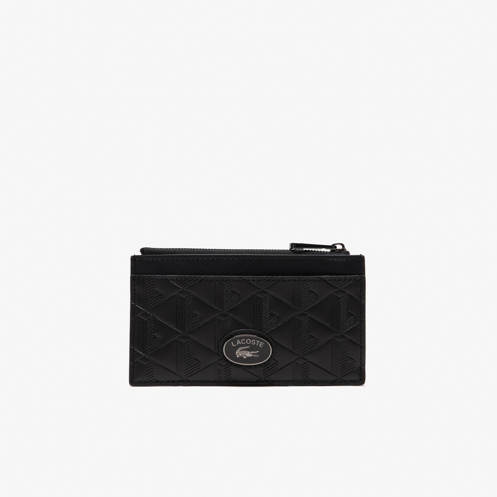 Εικόνα της Ανδρική Monogram Leather Zip Θήκη Καρτών