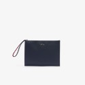 Unisex Anna Coated Piqué Canvas Clutch με Φερμουάρ