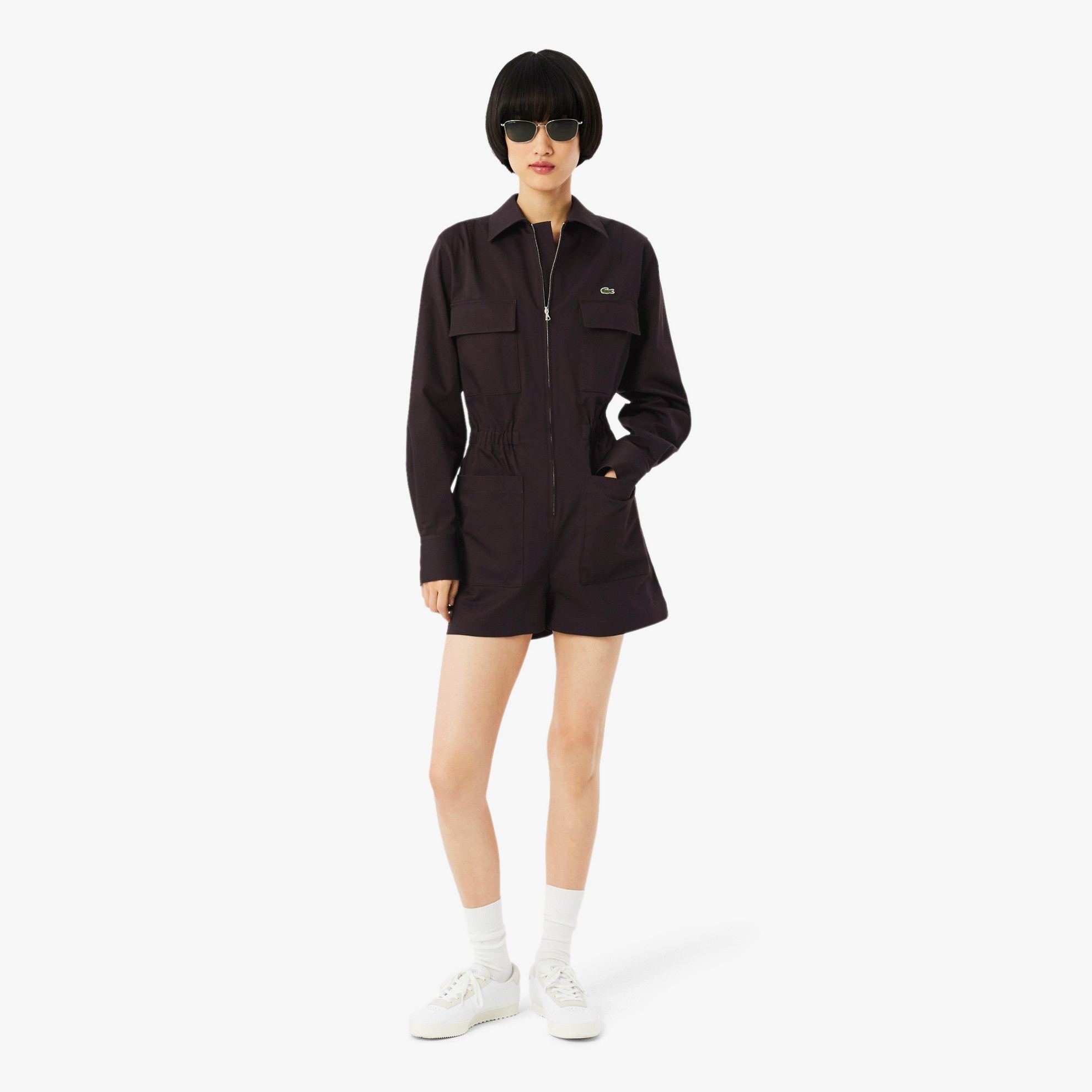 Εικόνα της Polo Collar Stretch Gabardine Playsuit