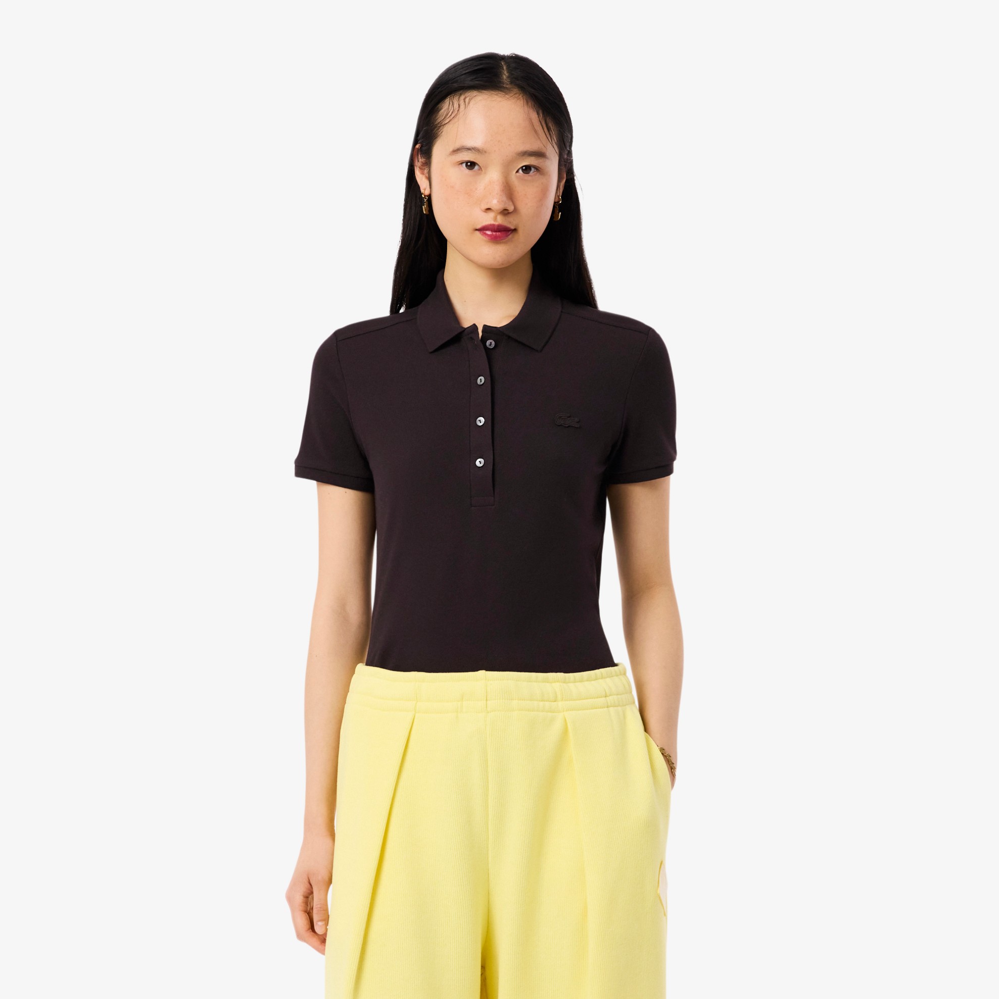 Εικόνα της Γυναικεία Stretch Cotton Piqué Polo Μπλούζα Slim Fit