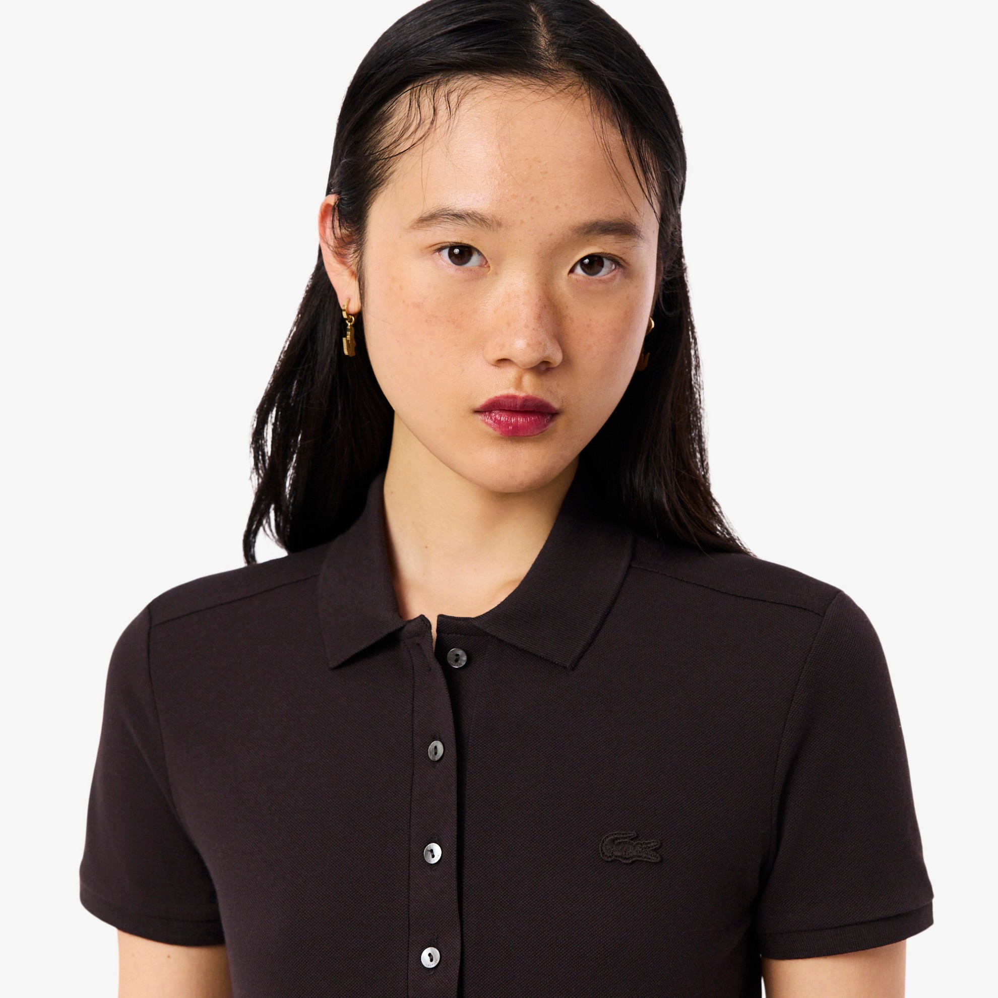 Εικόνα της Γυναικεία Stretch Cotton Piqué Polo Μπλούζα Slim Fit