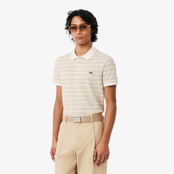 Εικόνα της Ανδρική Petit Piqué Ριγέ Polo Μπλούζα Classic Fit 