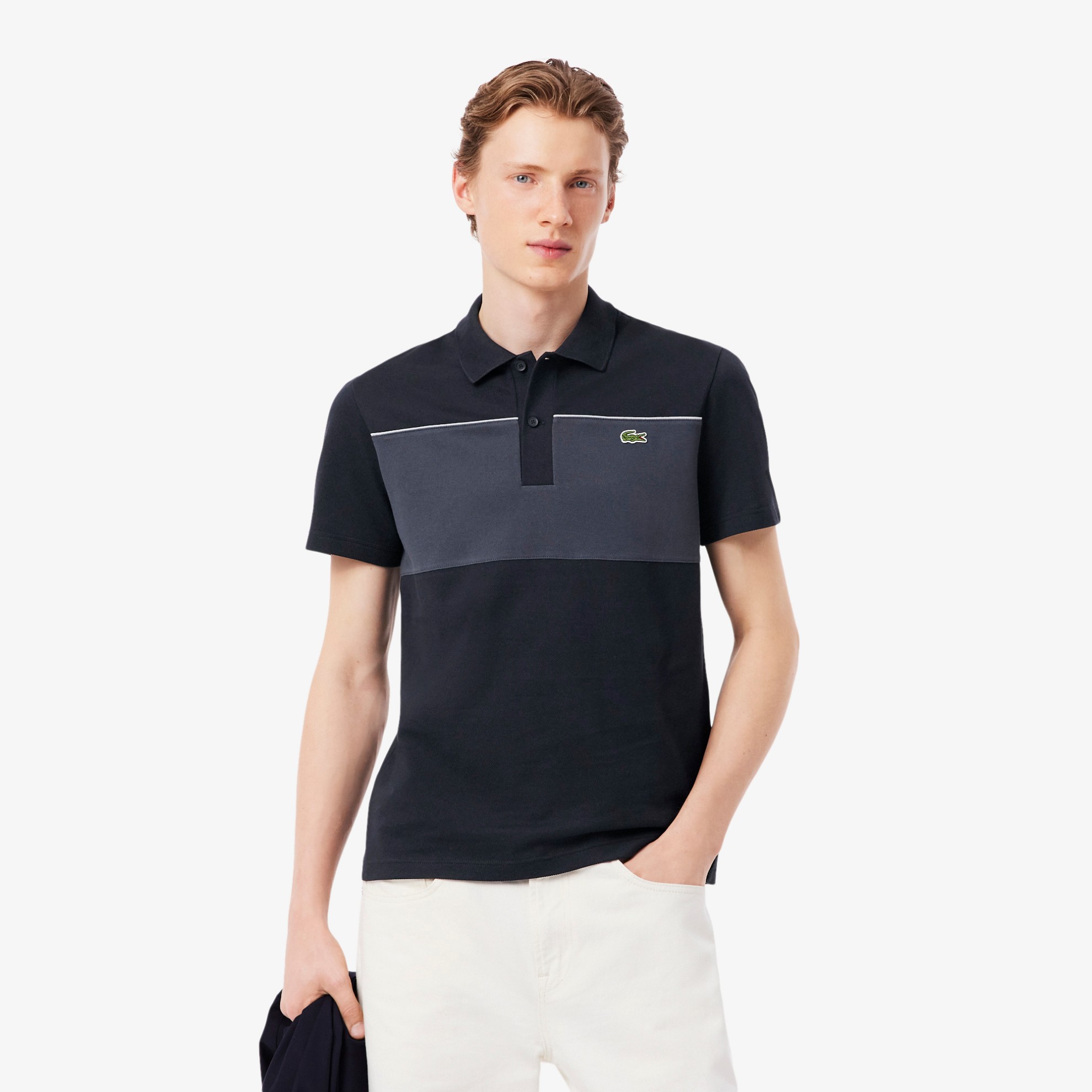 Εικόνα της Colorblock Piqué Polo Μπλούζα Regular Fit 