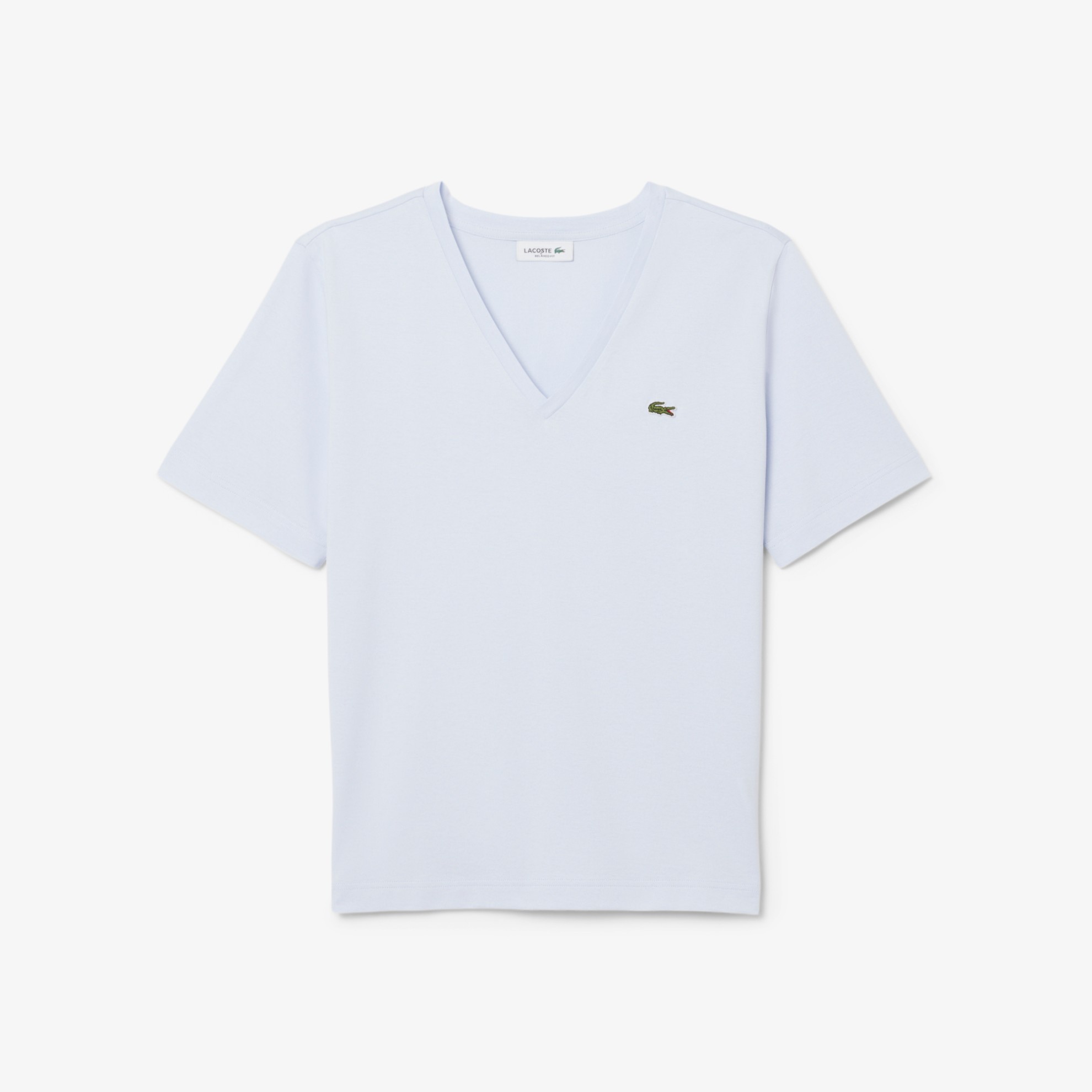 Εικόνα της Γυναικείο Soft Cotton Jersey V Neck T-shirt Relaxed Fit