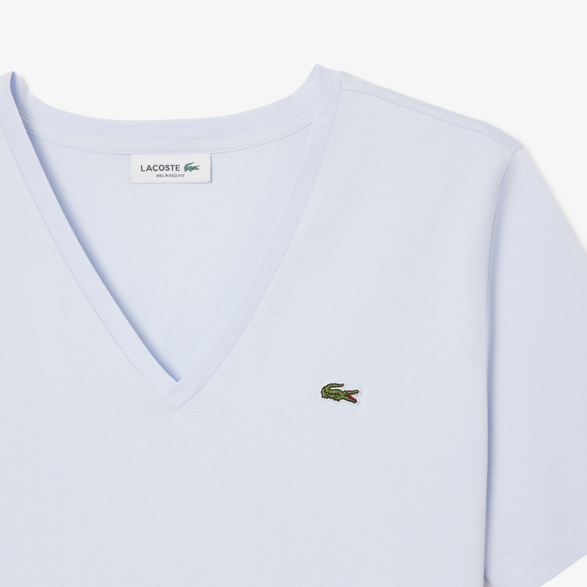 Εικόνα της Γυναικείο Soft Cotton Jersey V Neck T-shirt Relaxed Fit