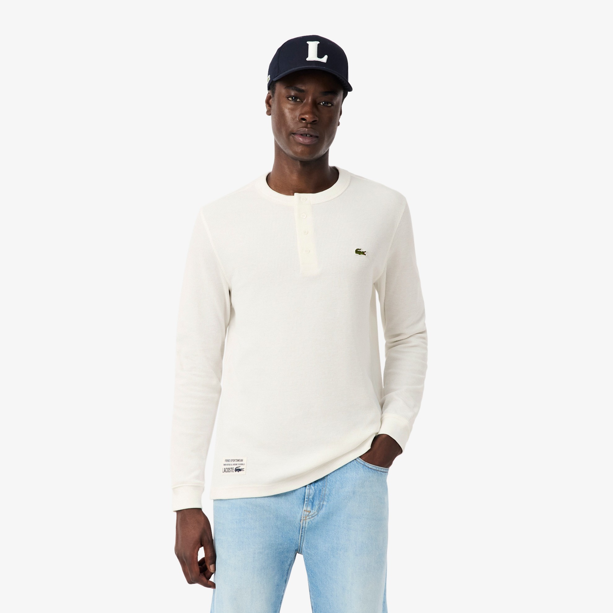 Εικόνα της Ανδρικό Waffle Knit Henley T-Shirt