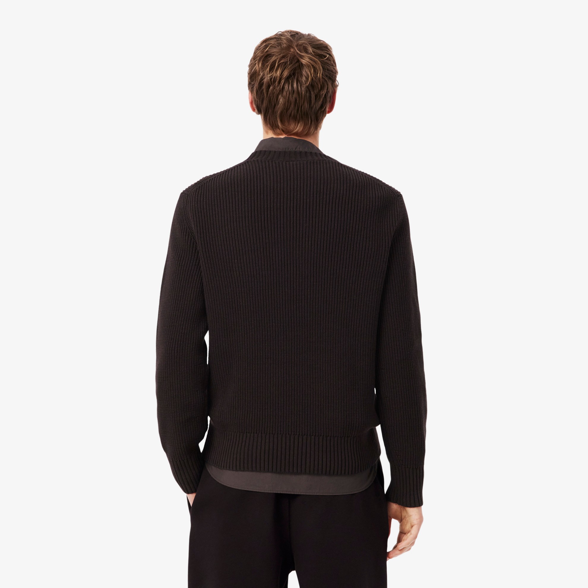 Εικόνα της Ανδρικό Pearl Rib Knit Badge Accent Πουλόβερ