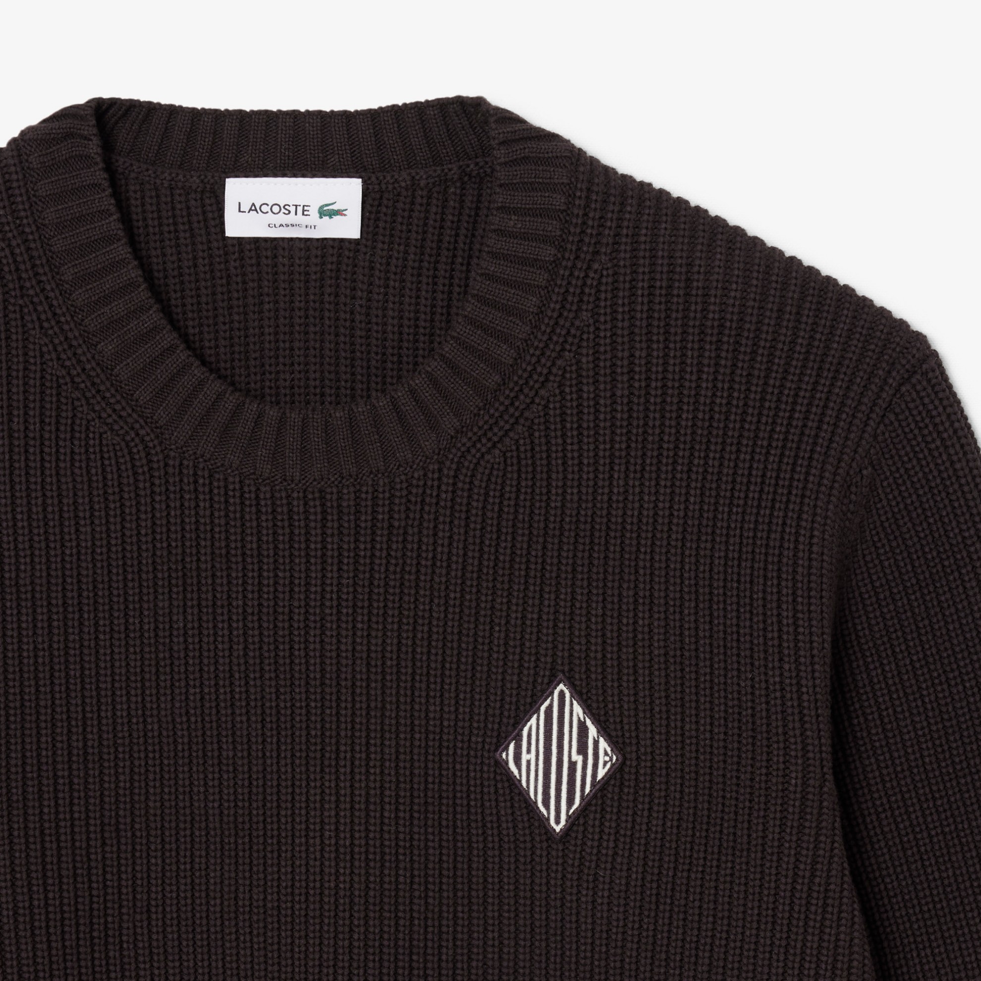 Εικόνα της Ανδρικό Pearl Rib Knit Badge Accent Πουλόβερ