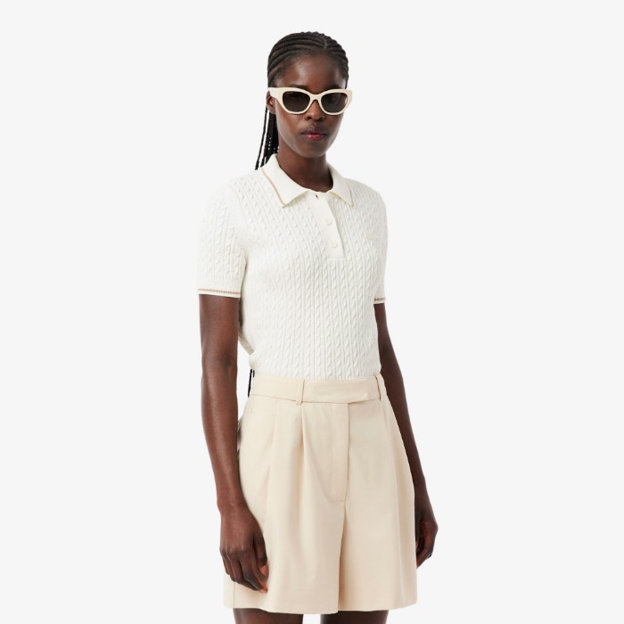 Εικόνα της Γυναικείο Ριγέ Polo Collar Πλεκτό Πουλόβερ