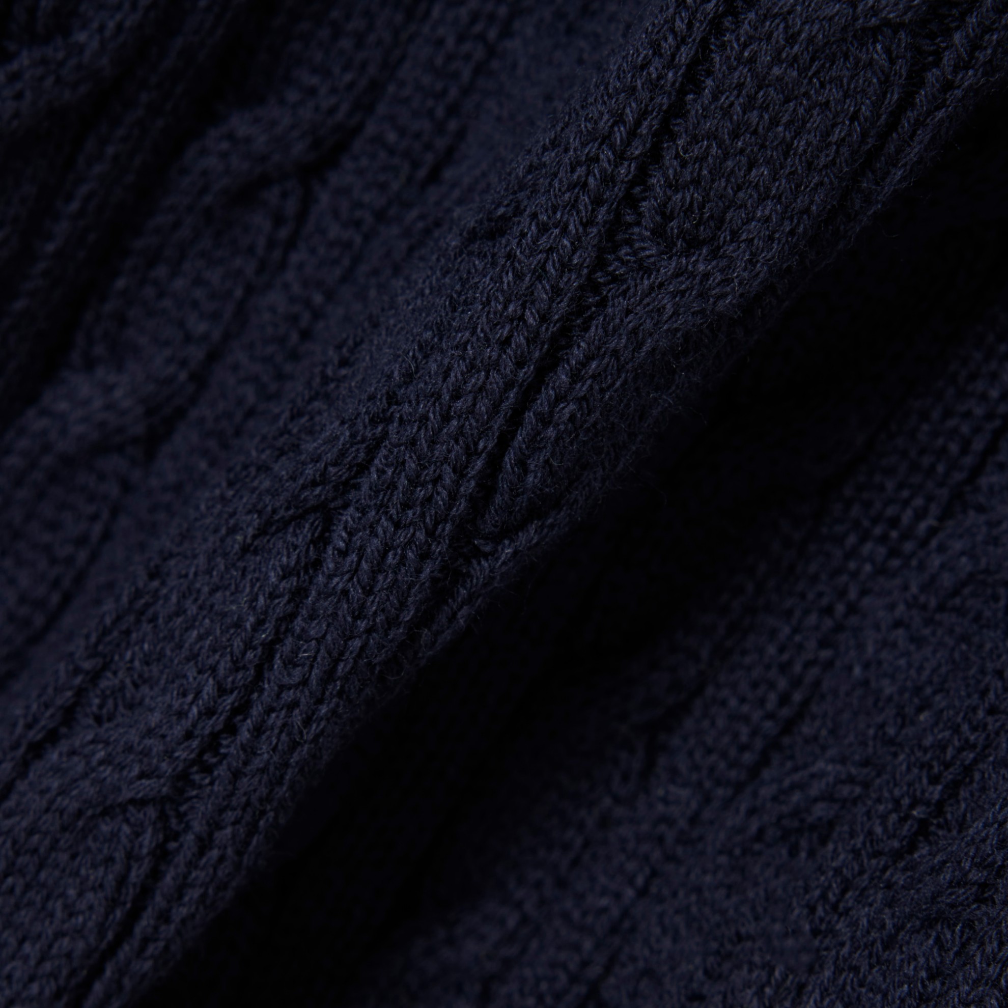 Εικόνα της Striped Cable Knit Polo Collar Πουλόβερ