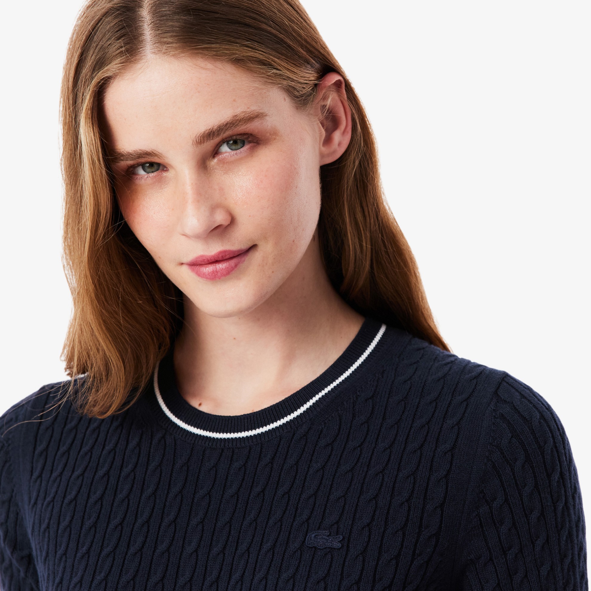 Εικόνα της Γυναικείο Κοντομάνικο Cable Knit Πουλόβερ 