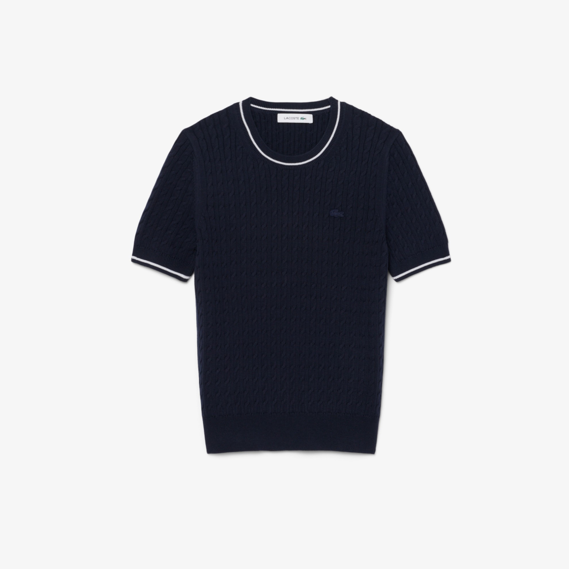 Εικόνα της Γυναικείο Κοντομάνικο Cable Knit Πουλόβερ 