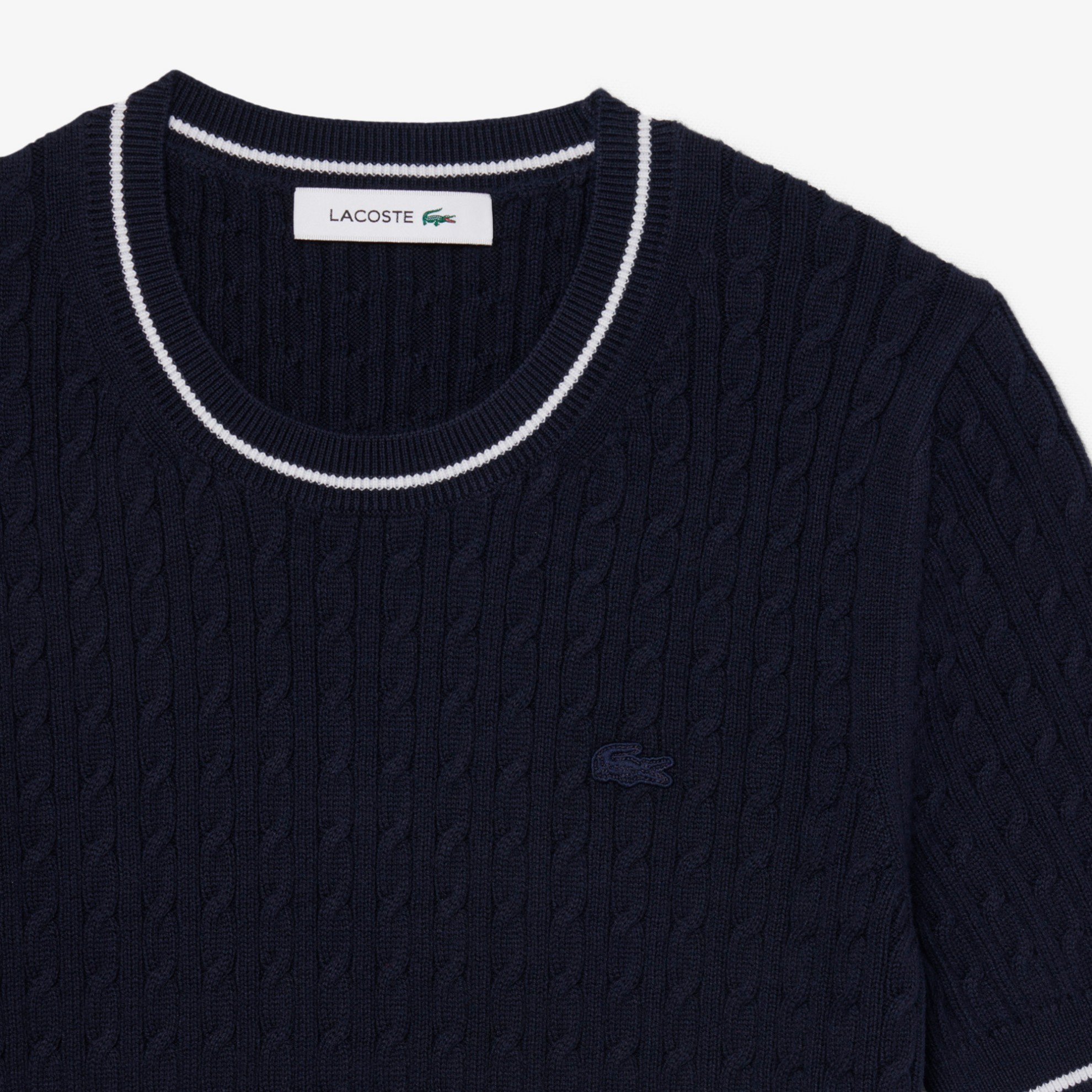 Εικόνα της Γυναικείο Κοντομάνικο Cable Knit Πουλόβερ 