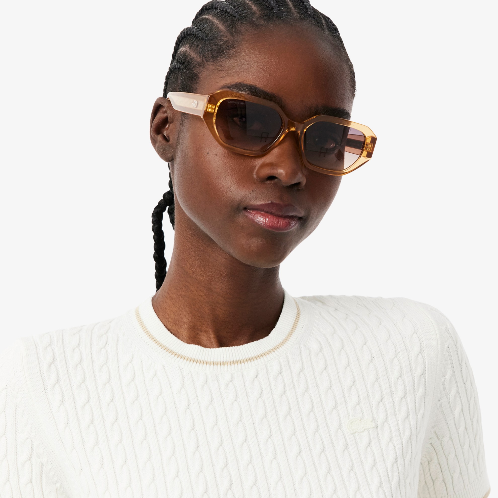 Εικόνα της Γυναικείο Κοντομάνικο Cable Knit Πουλόβερ 