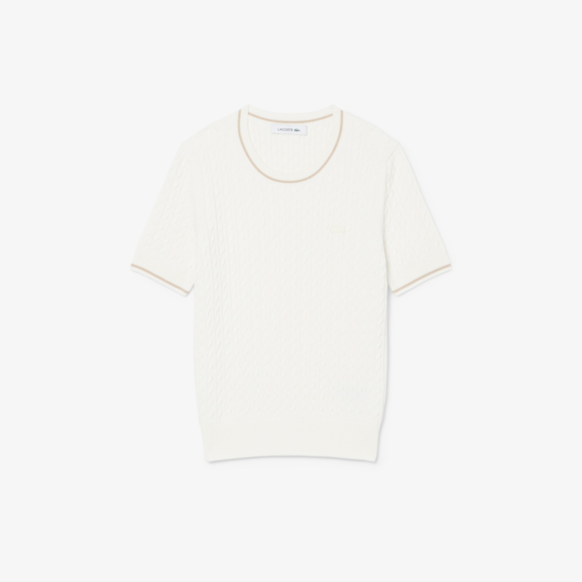 Εικόνα της Γυναικείο Κοντομάνικο Cable Knit Πουλόβερ 