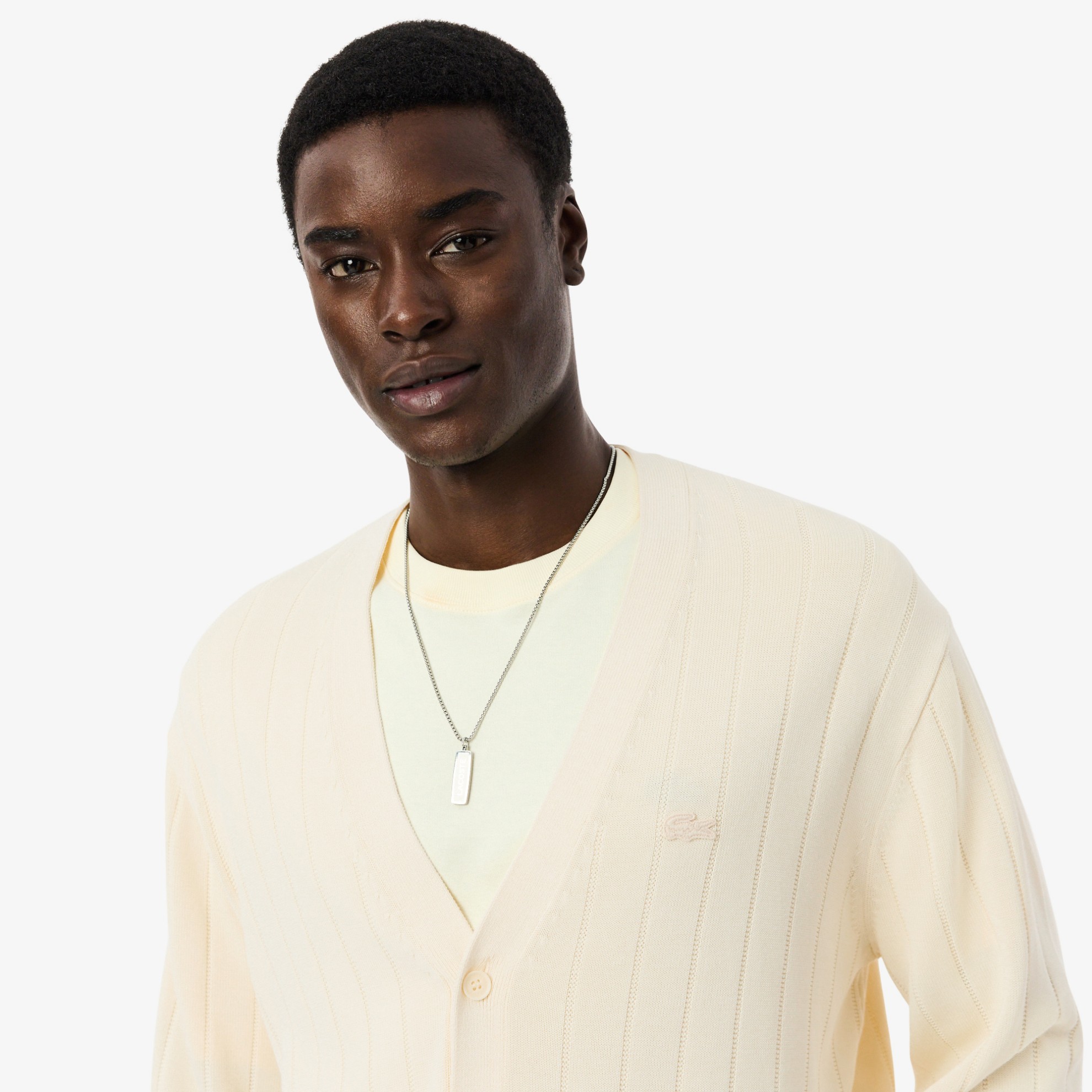 Εικόνα της Rib Knit Βαμβακερό Blend Cardigan