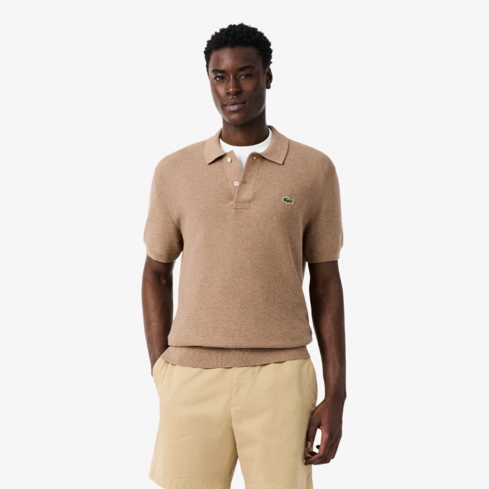Εικόνα της Ανδρική Knitted Polo Μπλούζα Classic Fit 