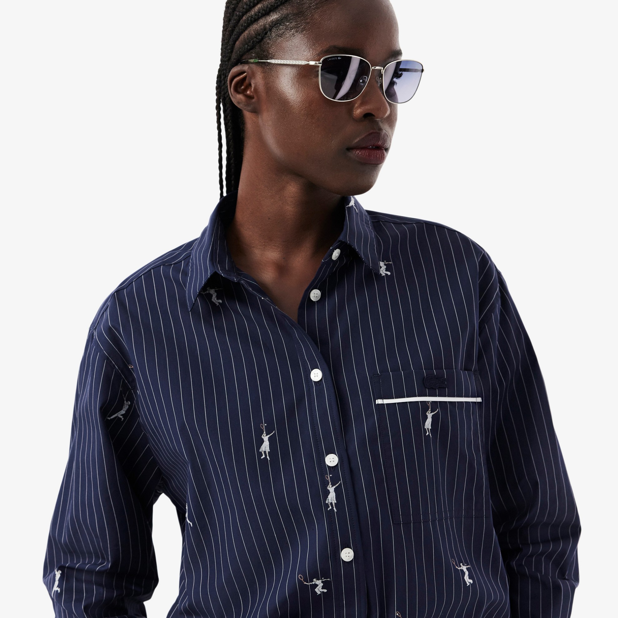 Εικόνα της Γυναικείο Jacquard Motifs Oversized Πουκάμισο 